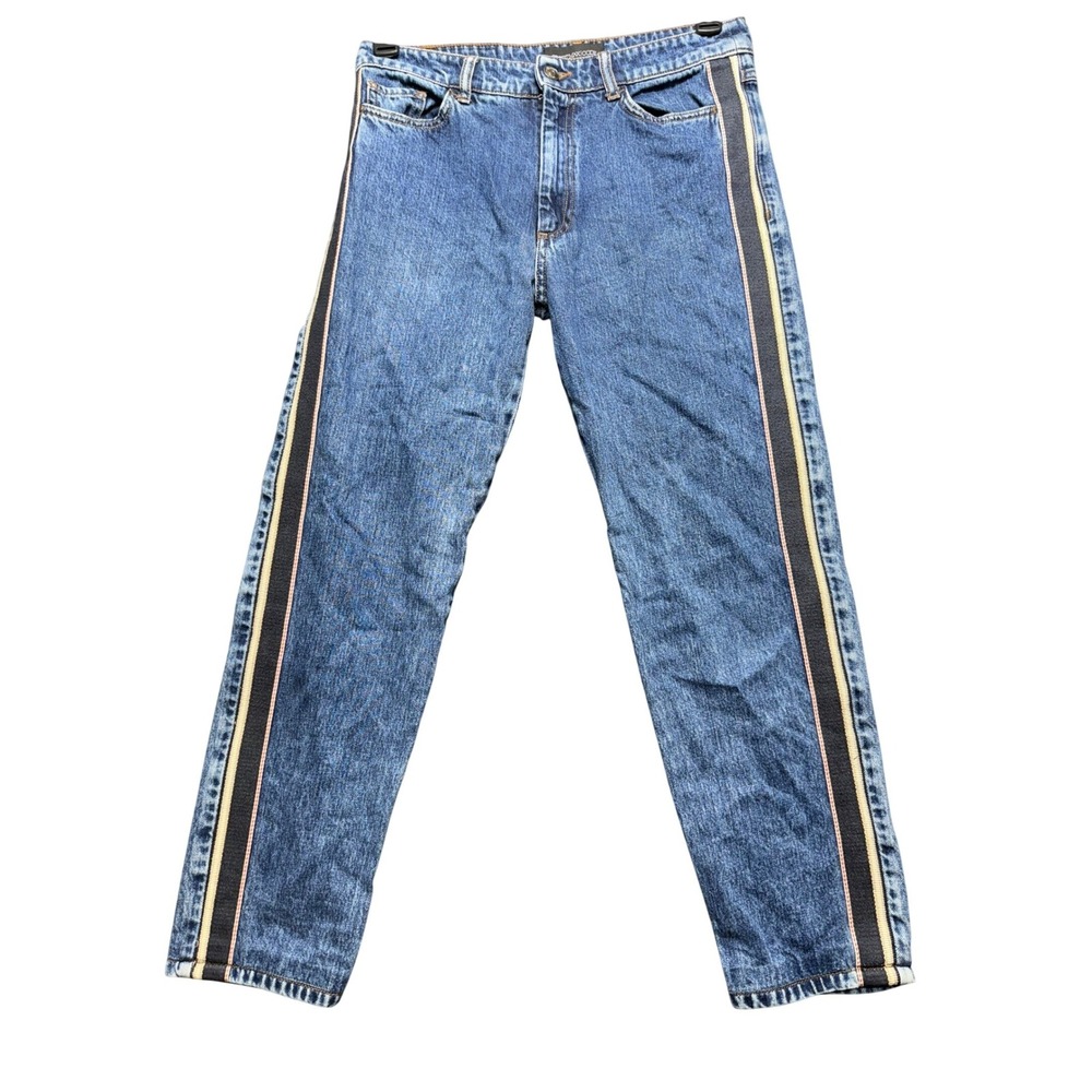 Sportmax‎ Code Denim Jeans Women 26 Blue Excellent Side Stripe Tapered